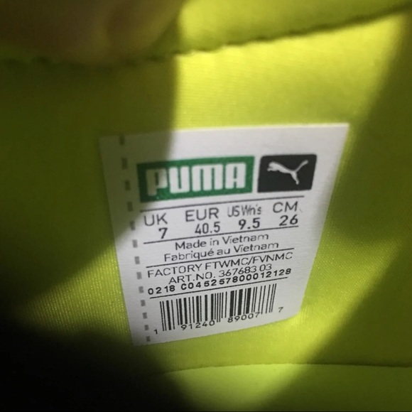 Puma Fenty lime punch trainers women’s size 9.5 - Picture 6 of 8